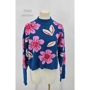 THML Retro Floral Knit Sweater – Size M